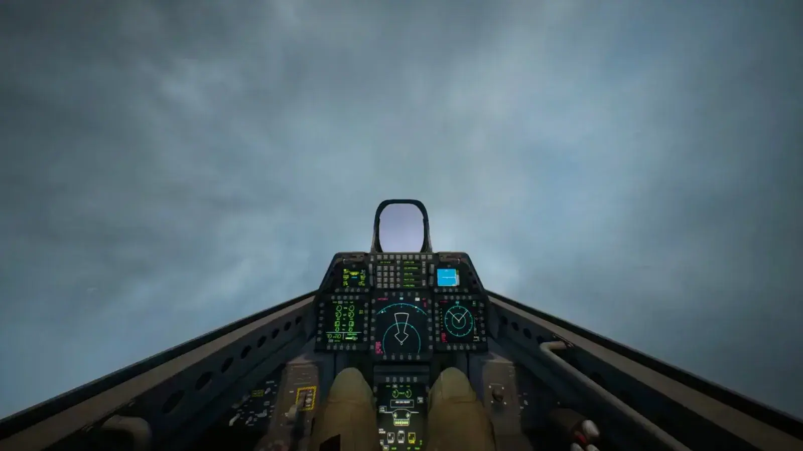 Cockpit view with the FOV and HUD scaling mod applied