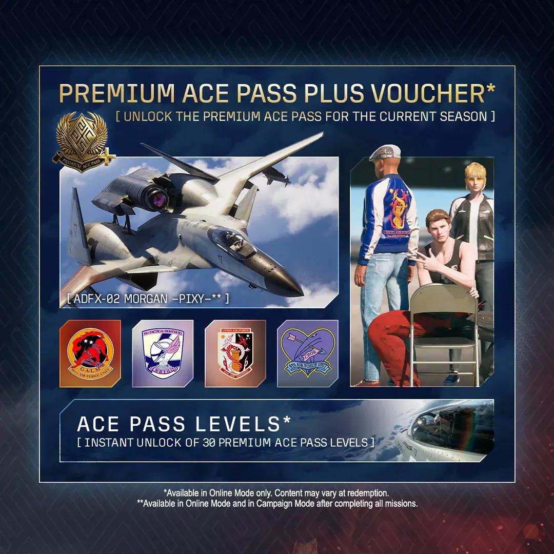 Premium ACE Pass Plus voucher graphic highlighting the instant 30-level unlock