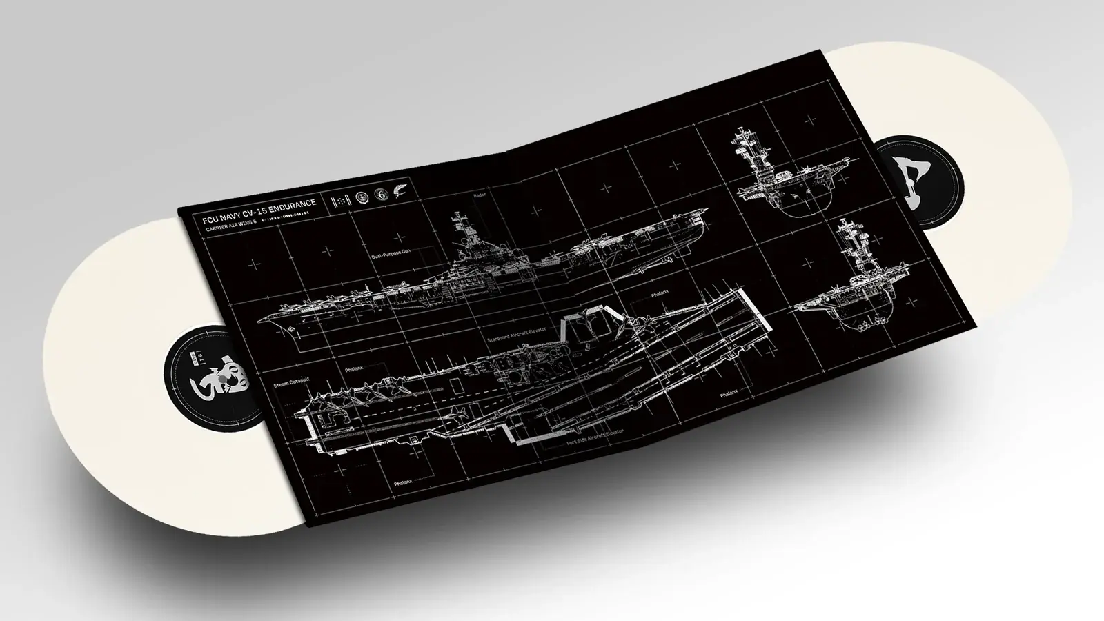 The Vinyl Collection gatefold with an Endurance carrier diagram and two records