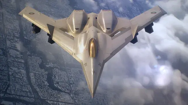 Carmille Tewy's X-40 Nightmare flying above a city